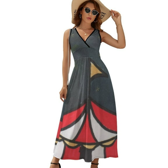 The Circus Dress Summer Street Style Bohemia Long Dresses Female Sleeveless Printed Maxi Dress