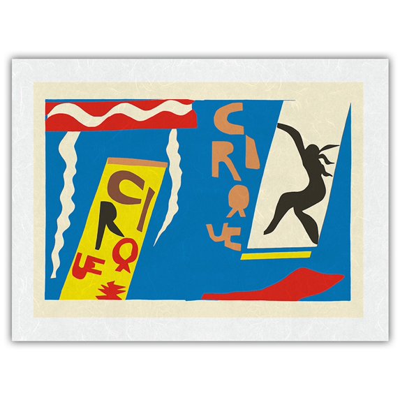 The Circus (Le Cirque) - from the Illustrated Book Jazz - From an Original Book - Color Plate by Henri Matisse c.1947 - Japanese Unryu Rice Paper Art Print (Unframed) 18 x 24 in
