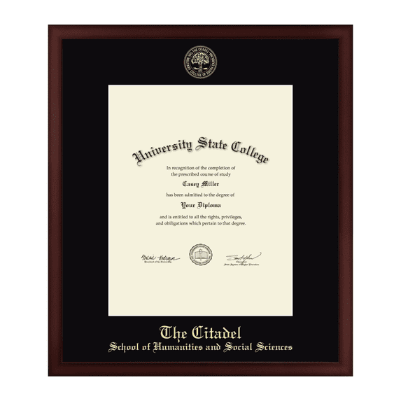 Framerly - Citadel Military South Carolina Social Work Diploma Frame with Black Mat