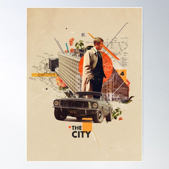 The City 1968 Poster Wall Art, Modern Wall Decor For Living Room Bedroom, 8x12 UNFRAMED