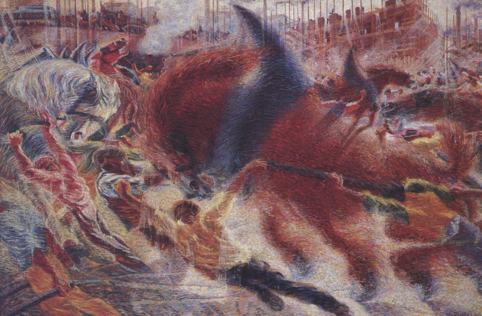 The City Rises 1910 Canvas Art - Umberto Boccioni (18 x 24)