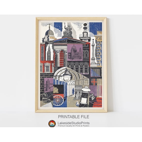 The City of London Vintage Travel Poster, 12x18 UNFRAMED
