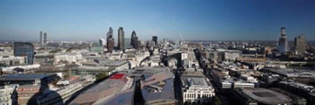 The City of London from St Pauls Cathedral London England 2010 Canvas Art - Panoramic Images (15 x 6)