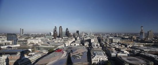 The City of London from St Pauls Cathedral London England 2010 Canvas Art - Panoramic Images (30 x 13)
