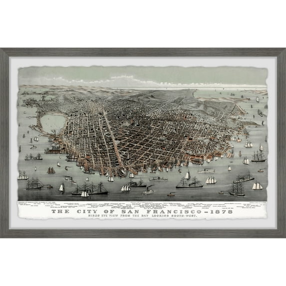 The City of San Francisco 18.00 in x 12.00 in Framed Painting Art Prints, by Marmont Hill
