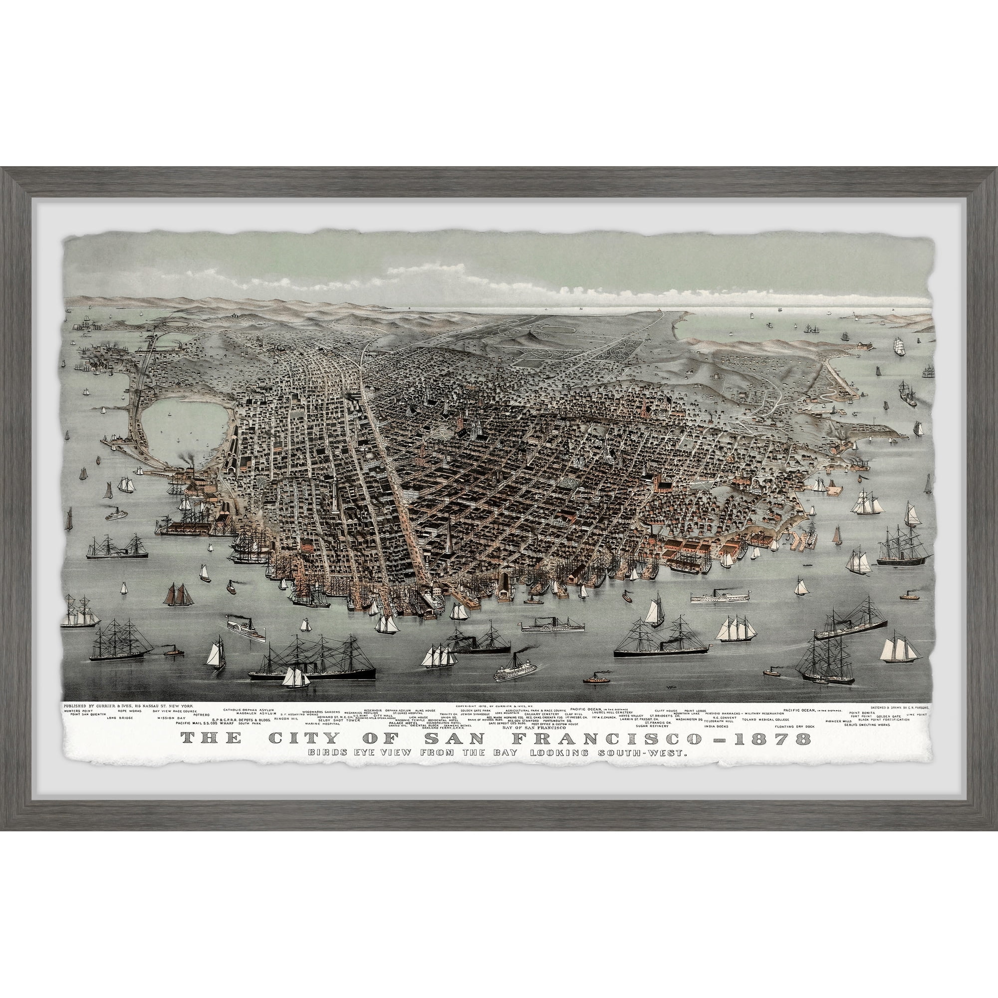 The City of San Francisco 8 in x 12 in Framed Painting Art Prints, by Marmont Hill