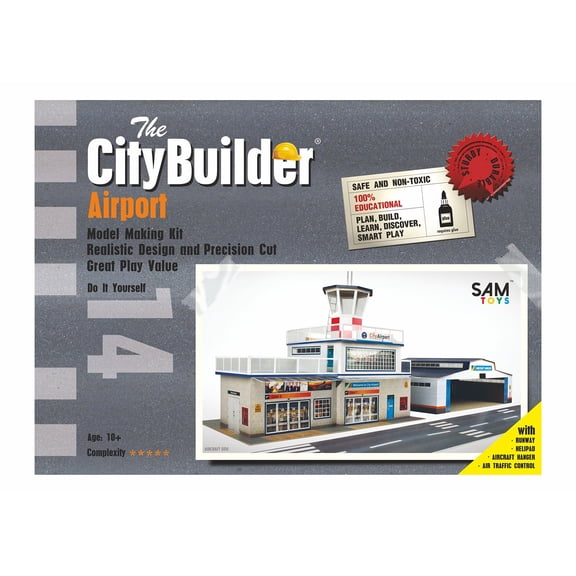 The CityBuilder AIRPORT Cardboard Model Making Kit (1:48) O Scale for Model Railroads and Cars