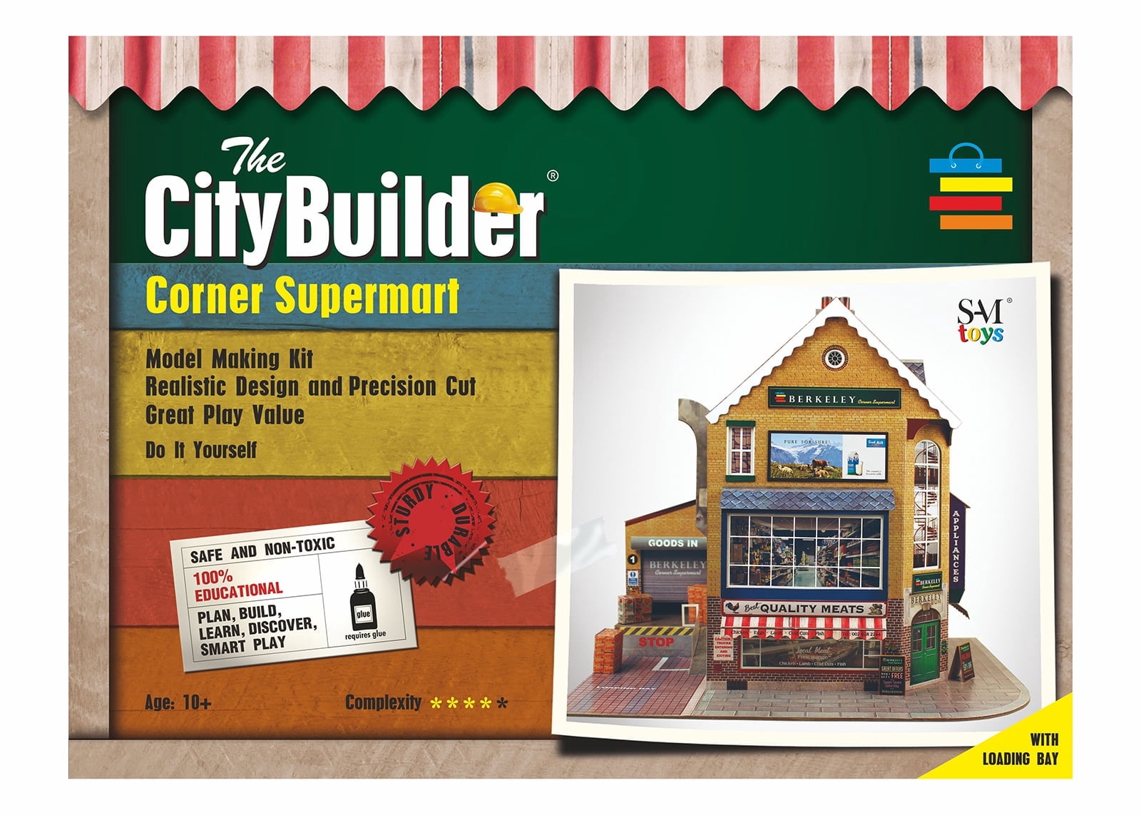 The CityBuilder CORNER SUPERMART Cardboard Model Making Kit (1:48) O scale for Model Railroads and Cars
