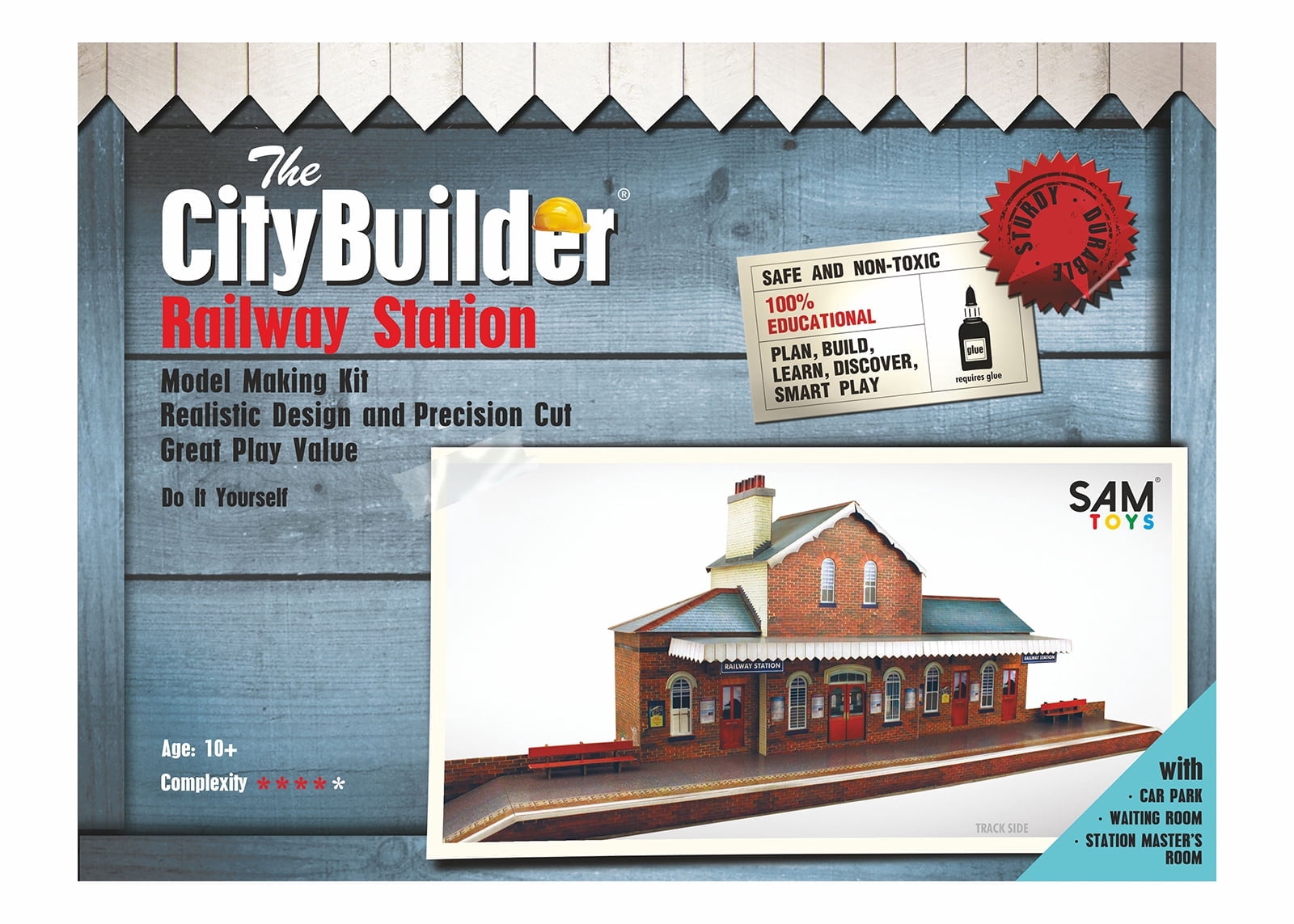 The CityBuilder RAILROAD STATION Cardboard Model Making Kit (1:48) O Scale for Model Railroads and Cars