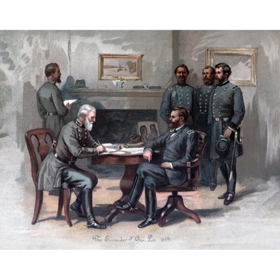 The Civil War. The Surrender At Appomatox Robert E. Lee And Ulysses S. Grant 1865 History (36 x 24)