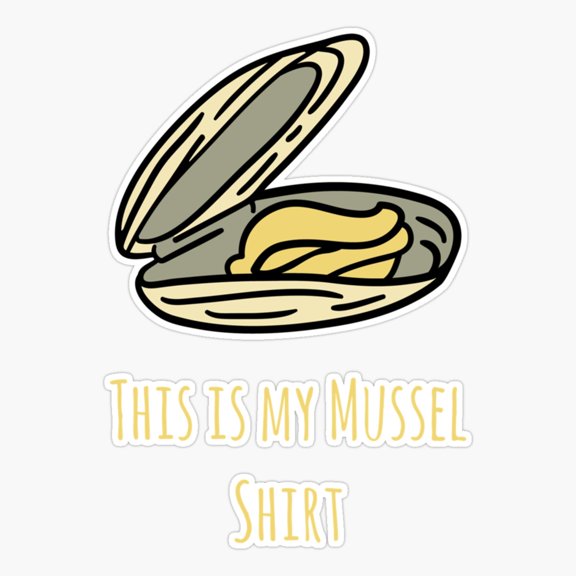 The Clam Muscle Mussel T Sticker