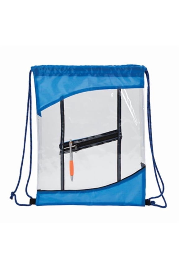 The Clarity Clear Drawstring Bag - Blue
