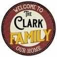 thumbnail image 1 of The Clark Family Round Metal Sign Kitchen Game Room Décor Size: 8 x 8 inch, 1 of 5