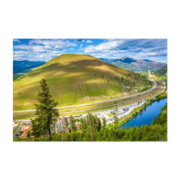 The Clark Fork River - Missoula Montana Photography Mountain Landscape Nature Scenic Rural Travel Poster Summer Unframed Wall Art Print 4 x 6 inches
