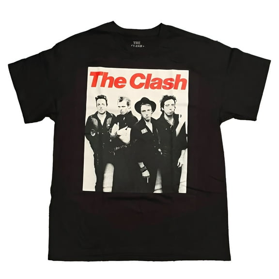 The Clash Men's Black & White Group Photo T-Shirt Black X-Large | Officially Licensed Merchandise