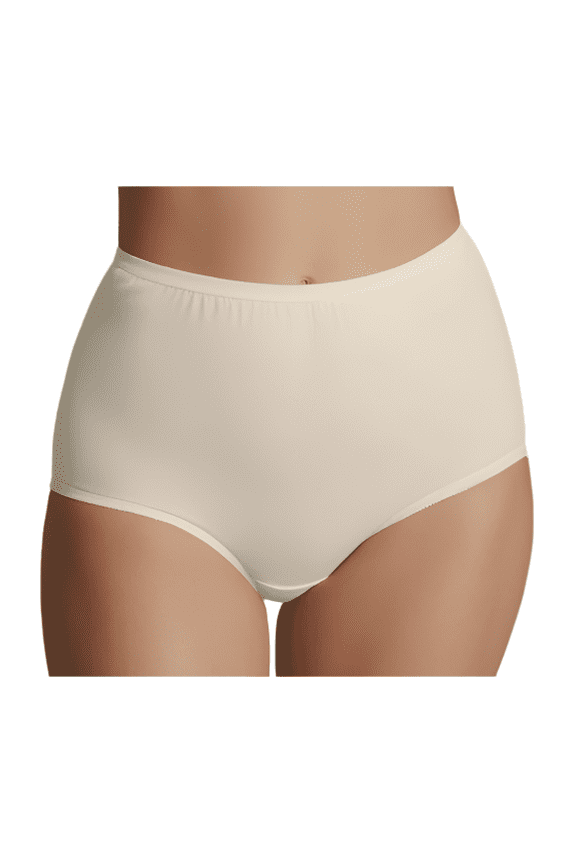 The Classic Betsy Brief Panty, High Waist, 100% Cotton with Elastic Leg Panty, White, Size 8, 3-Pack (M100)