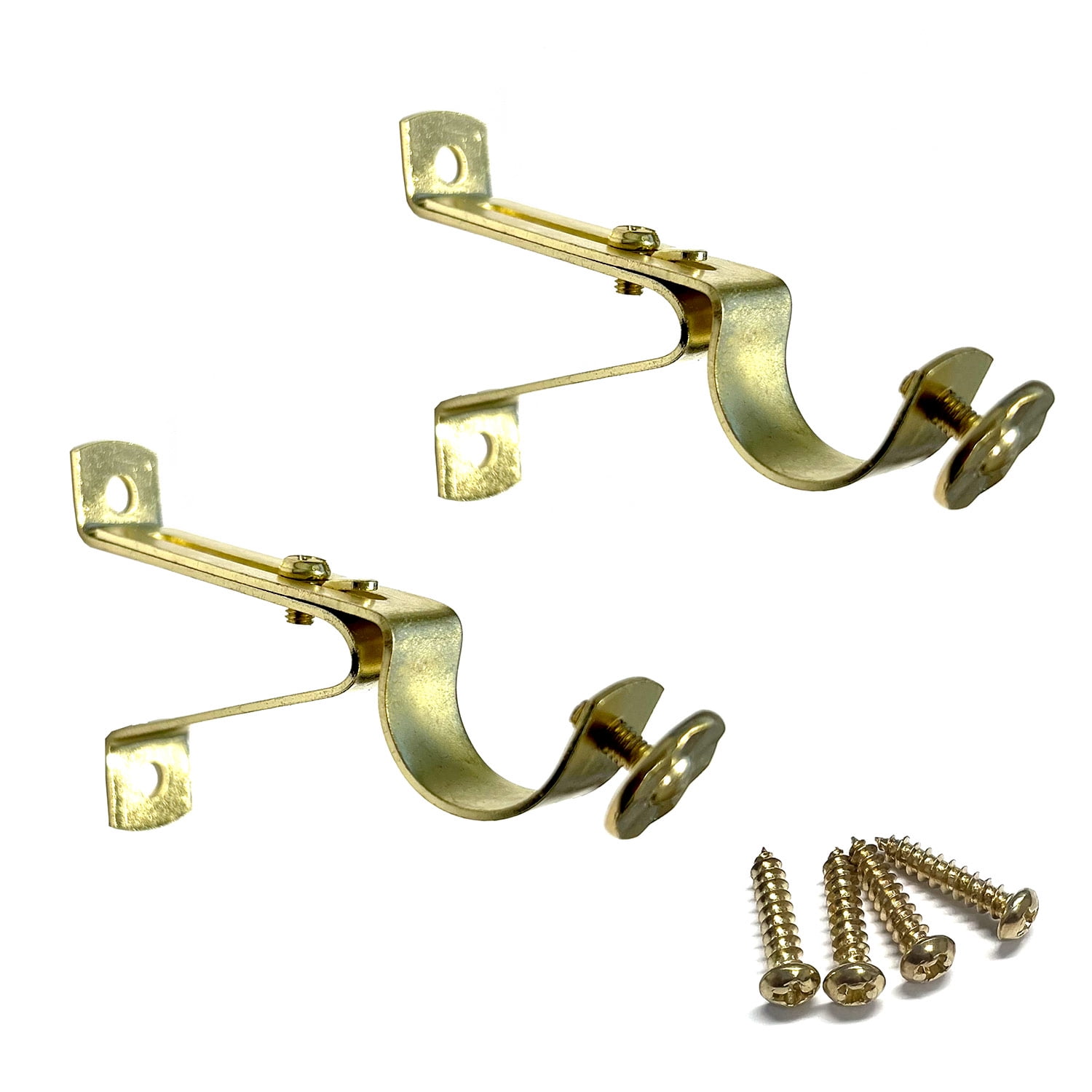 Cafe Rods Hardware The Classic Touch Adjustable 3/4 Cafe Rod Brackets, Gold - Walmart.com