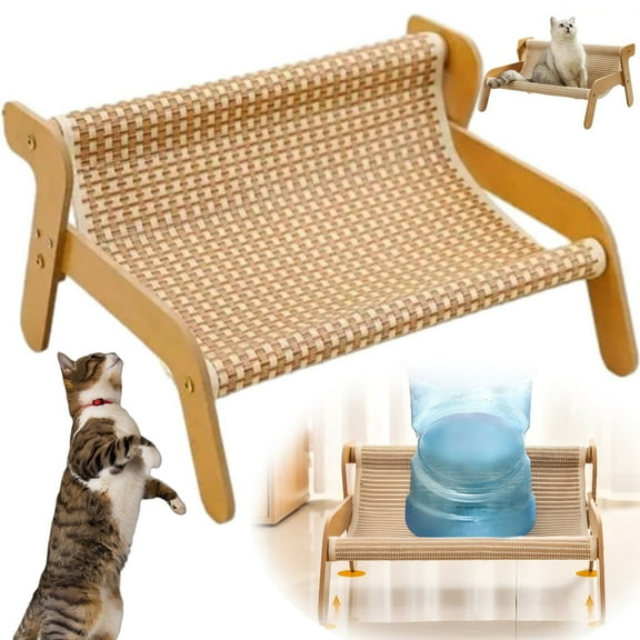The Claw Lounge, Cat Sisal Chair, Rocking Cat Scratcher, 2-in-1 Cat Scratch Pad and Lounger, Cooling Mat, for Indoor Cats