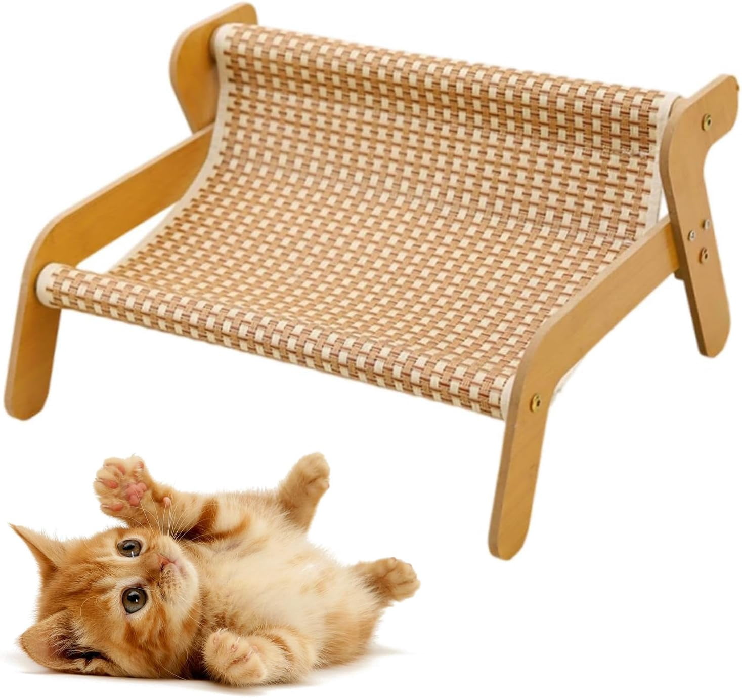 The Claw Lounge, Scratch Lounge for Cats, 2-in-1 Cat Scratch Pad and Lounger, for Large Cats, Cat-Friendly Summer Breathable Fabric