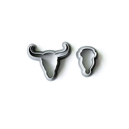The Clayful Co Polymer Clay Cutters Bessie Cow Skull Pack, Set of 2