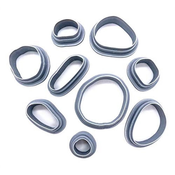 The Clayful Co Polymer Clay Cutters Pebble Pack, Set of 9