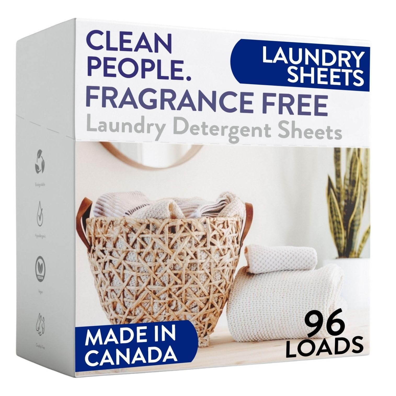 The Clean People Fragrance Free Laundry Detergent Sheets Hypoallergenic Laundry Soap Ultra