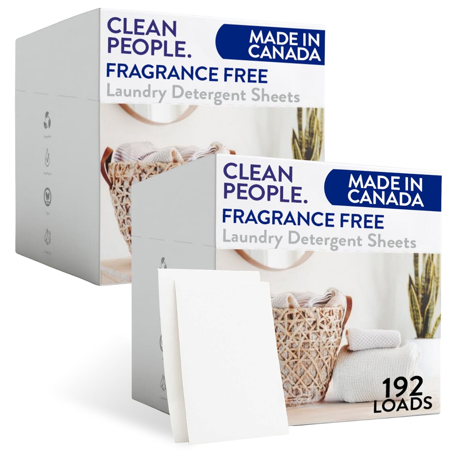The Clean People Laundry Detergent Sheets - Laundry Soap - Ultra Concentrated, Recyclable Packaging, Stain Fighting - Fragrance Free, 384 Pack