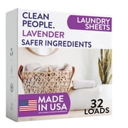 The Clean People Laundry Detergent Sheets - Laundry Soap - Ultra Concentrated, Recyclable Packaging, Stain Fighting - Lavender, 32 Pack