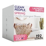 The Clean People Laundry Detergent Sheets - Laundry Soap - Ultra Concentrated, Recyclable Packaging, Stain Fighting - Spring Scent, 192 Pack