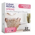 thumbnail image 1 of The Clean People Laundry Detergent Sheets - Laundry Soap - Ultra Concentrated, Recyclable Packaging, Stain Fighting - Spring Scent, 32 Pack, 1 of 8