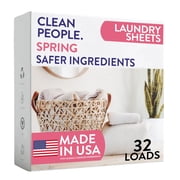 The Clean People Laundry Detergent Sheets - Laundry Soap - Ultra Concentrated, Recyclable Packaging, Stain Fighting - Spring Scent, 32 Pack