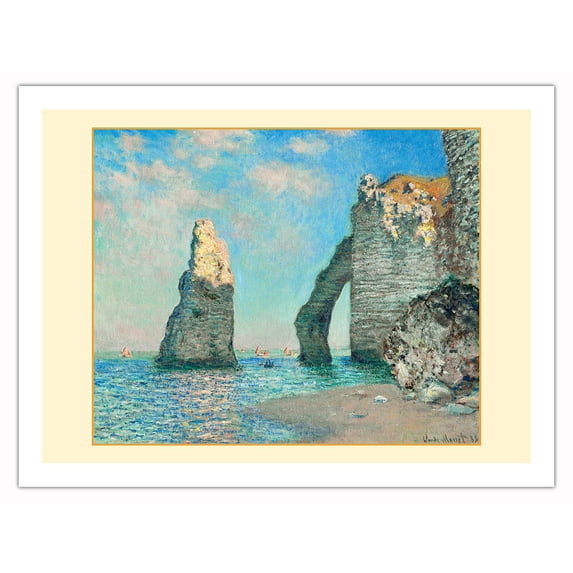 The Cliffs at Étretat France - From an Original Color Painting by Claude Monet c.1885 - Bamboo Fine Art 290gsm Paper Print (Unframed) 24x32in
