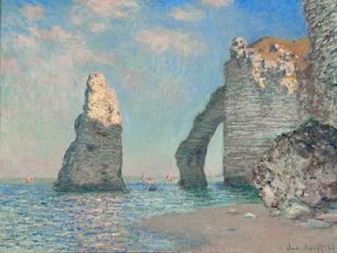 The Cliffs at Etretat Canvas Art - Claude Monet (22 x 28)