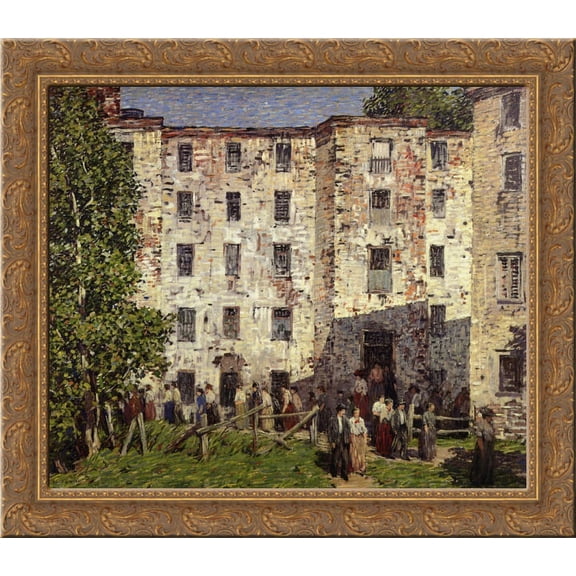 The Closing Hour 24x20 Gold Ornate Wood Framed Canvas Art by Robert Spencer