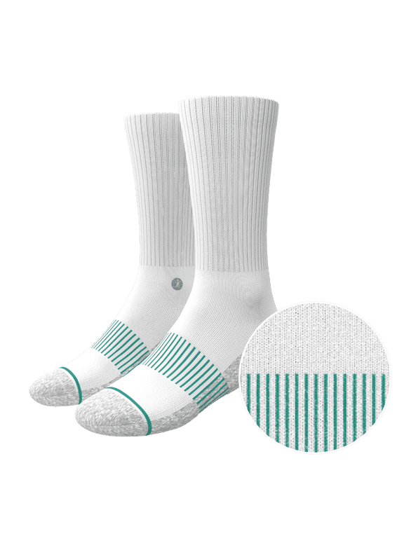 The Cloud 9 - Shinesty White Stay Weird Heel Hammock Crew Socks Large