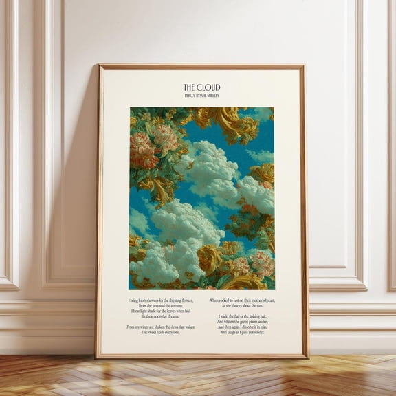 The Cloud Poetry Baroque Sky Botanical Clouds Wall Art Print, Unframed Paper Poster 11x14in