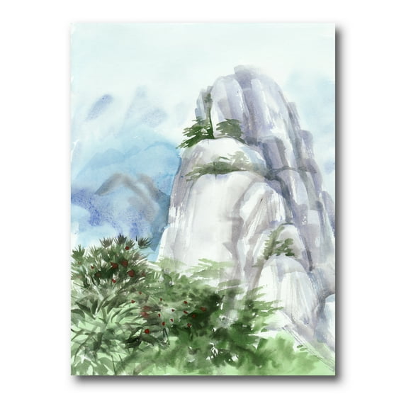 The Clouds Over Mountain Top 24 in x 32 in Painting Canvas Art Print, by Designart