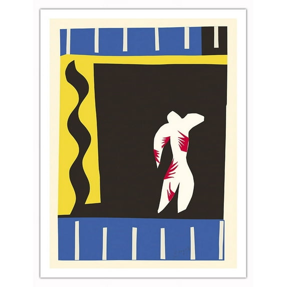 The Clown (Le Clown) - Design Plate i for Jazz Book - From an Original Cut-Out Artwork by Henri Matisse c.1943 - Fine Art Matte Paper Print (Unframed) 20x26in