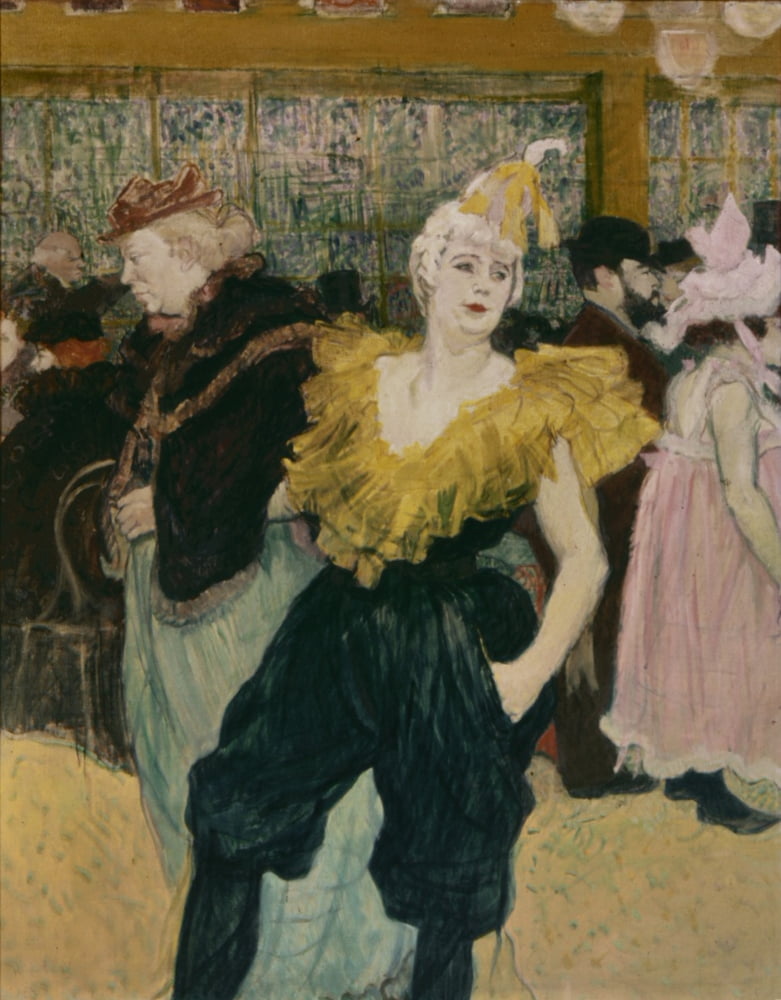 The Clownesse Cha-U-Kao At The Moulin Rouge (La Clownesse Cha-U-Kao Au Moulin Rouge) Canvas Art -  (24 x 36)