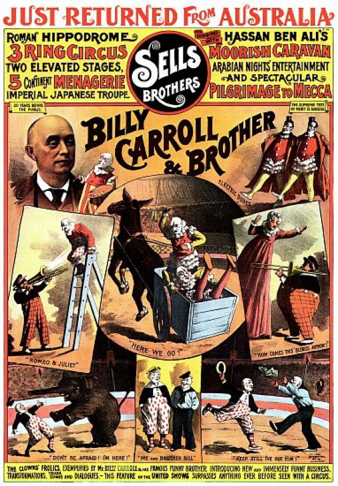 The Clowns Frolics Circus Canvas Art -  (36 x 54)