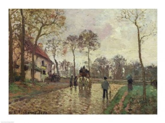 The Coach to Louveciennes 1870 Canvas Art - Camille Pissarro (24 x 18)