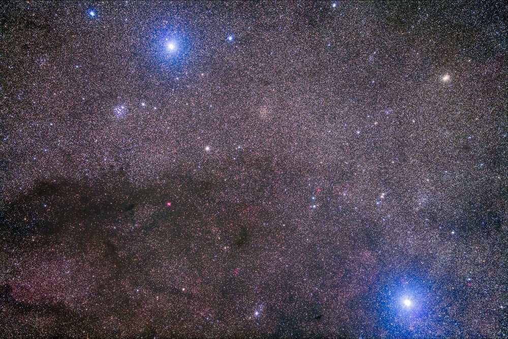 The Coalsack and Jewel Box Cluster in the Southern Cross Canvas Art - Alan DyerStocktrek Images (34 x 23)