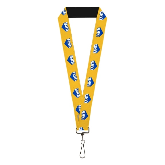 The Coca-Cola Company Lanyard, Fanta Logo Pineapple Yellow Blue White, Elastic