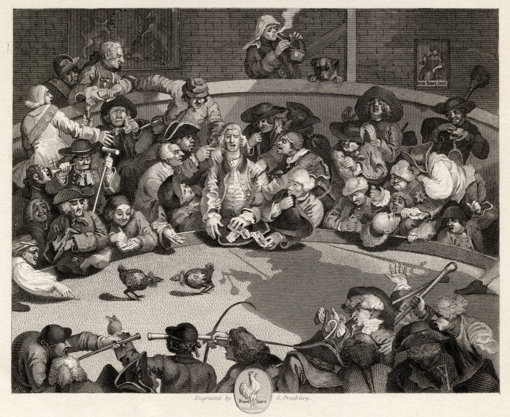 The Cock Pit From The Original By Hogarth From The Works Of Hogarth Published London 1833 Canvas Art - Ken Welsh Design Pics (16 x 13)