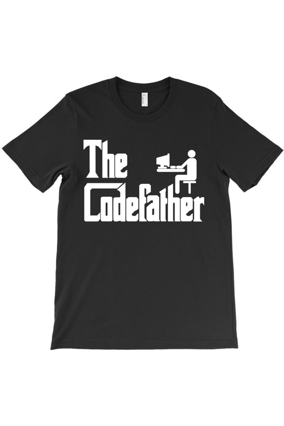 The Codefather A Funny Fathers Day Gift for a Programmer Coder Dad Unisex T-Shirt, for men & women, up to size 5XL