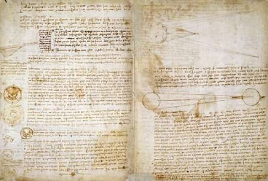 The Codex Hammer Pages 48-51 Canvas Art - Leonardo Da Vinci (24 x 36)