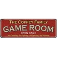 thumbnail image 1 of The Coffey Family Gift Red Game Room Metal 6x18 Sign 206180038584, 1 of 1