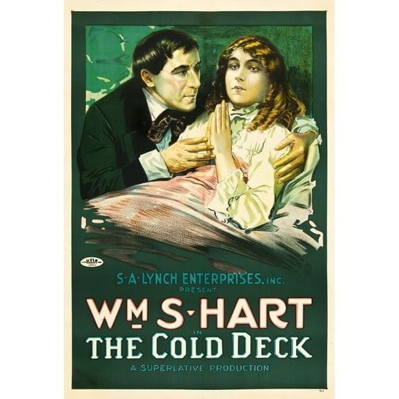 The Cold Deck L-R: William S. Hart Mildred Harris On Poster Art 1917. Movie Poster Masterprint