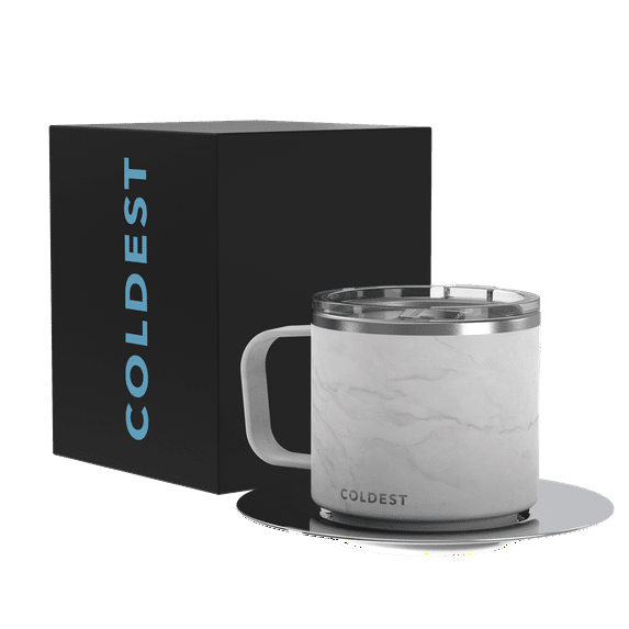 The Coldest Espresso Coffee Mug - Stainless Steel Super Insulated Travel Mug for Hot & Cold Drinks, Best for Tea, Lattes, Cappuccino Coffee Cup(Carrara Marble, 4 Oz)