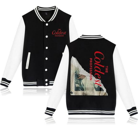 The Coldest Profession Album Collection Merch Baseball Jacket – Unisex Varsity Style Long Sleeve Graphic Coat for Music Fans